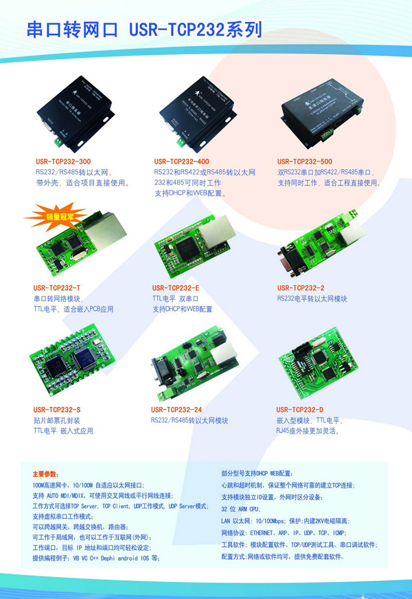 串口转网络 TCP232系列产品