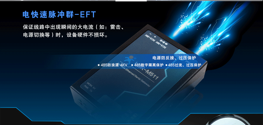 modbus网关的硬件保护：EFT